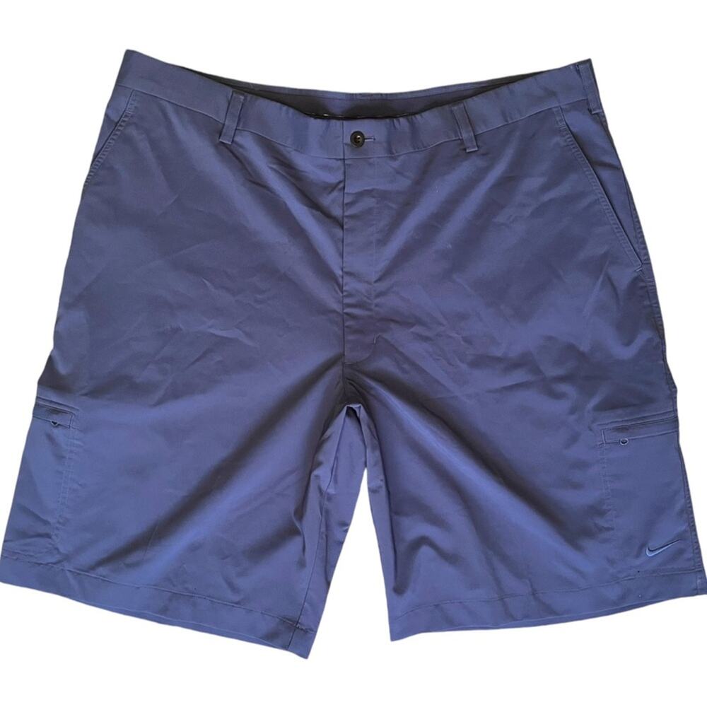 NIKE Golf Athletic Chino Shorts Mens 40x10 Blue Flat Front Stretch Performance